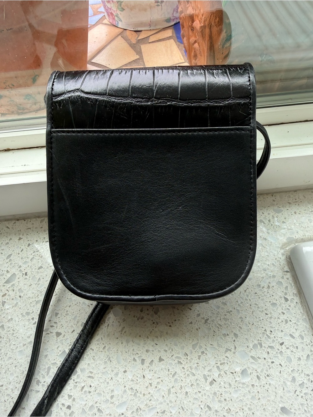Brighton Black Leather Crossbody with Heart Accent - Picture 2 of 4